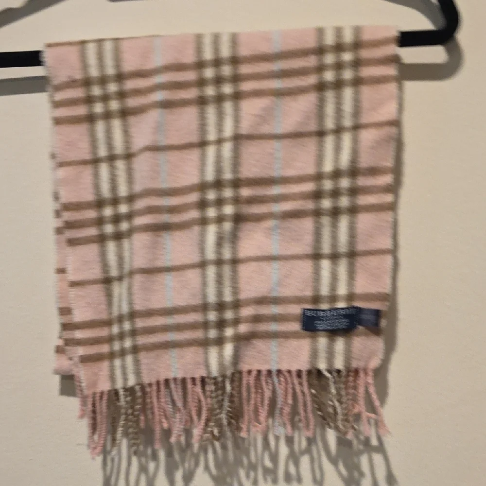 Burberry Pink and Brown Cashmere Scarf